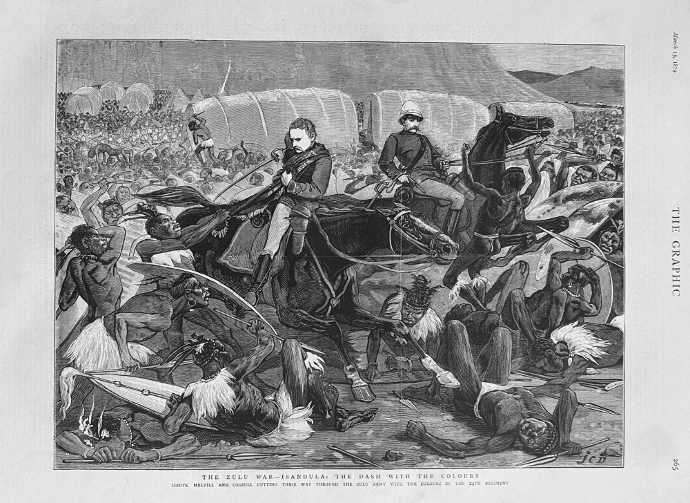 The Zulu War - Isandula  :  The Dash with the Colours.  1879.