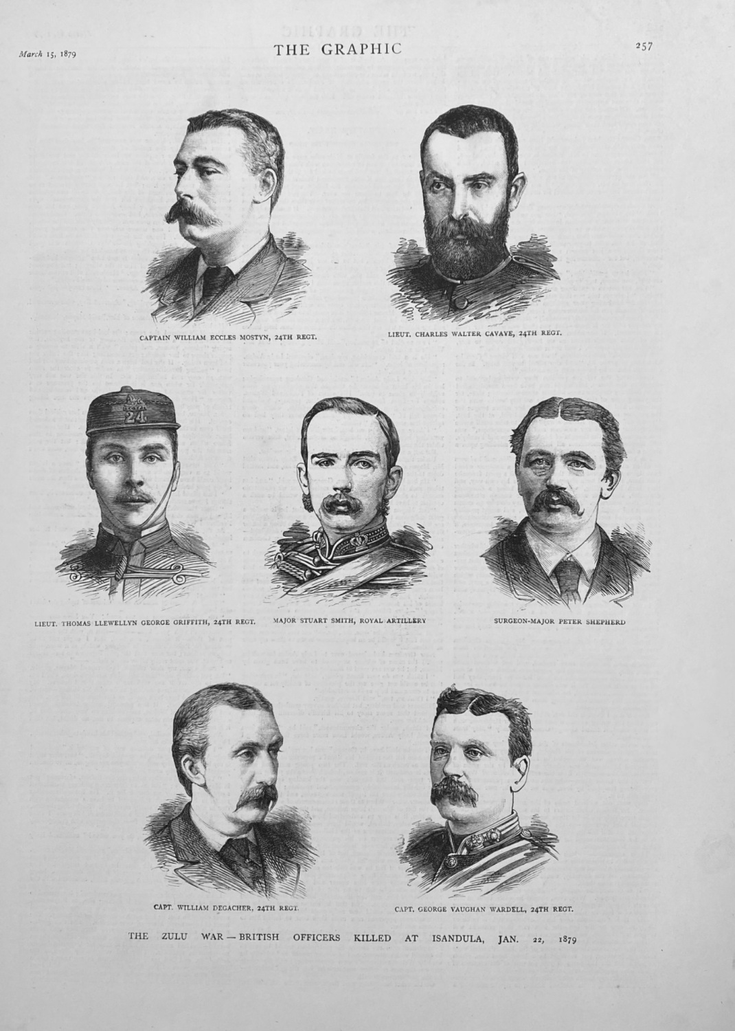 The Zulu War - British Officers Killed  at Isandula, Jan.  22,  1879.