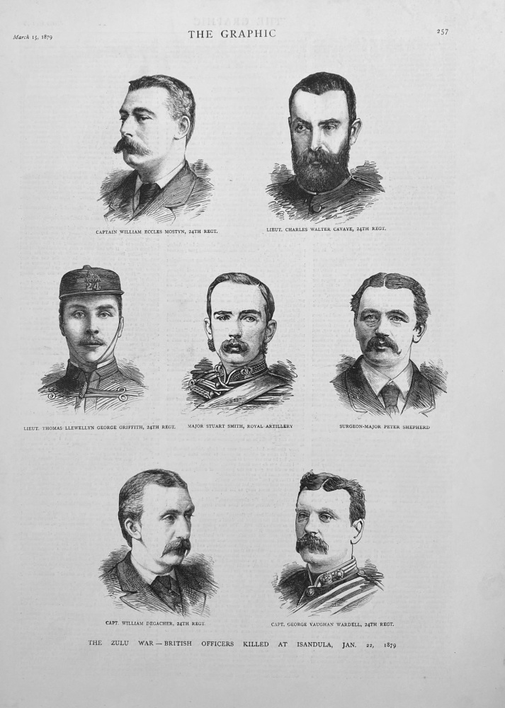 The Zulu War - British Officers Killed  at Isandula, Jan.  22,  1879.