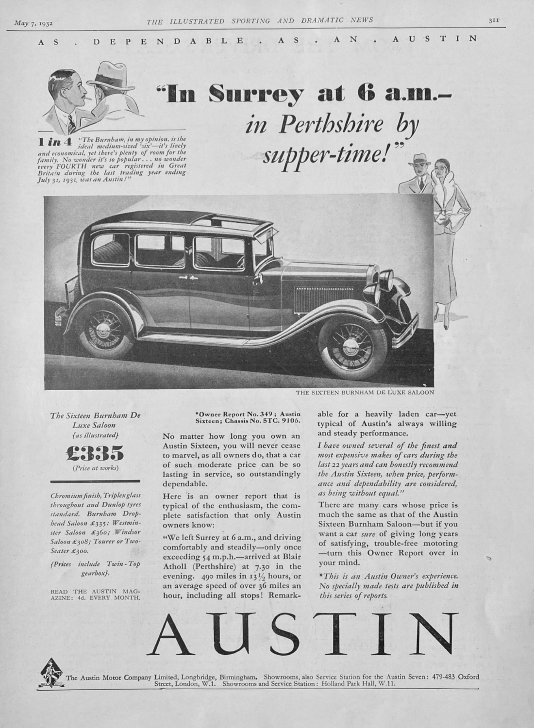 Austin Motor Company.  1932.