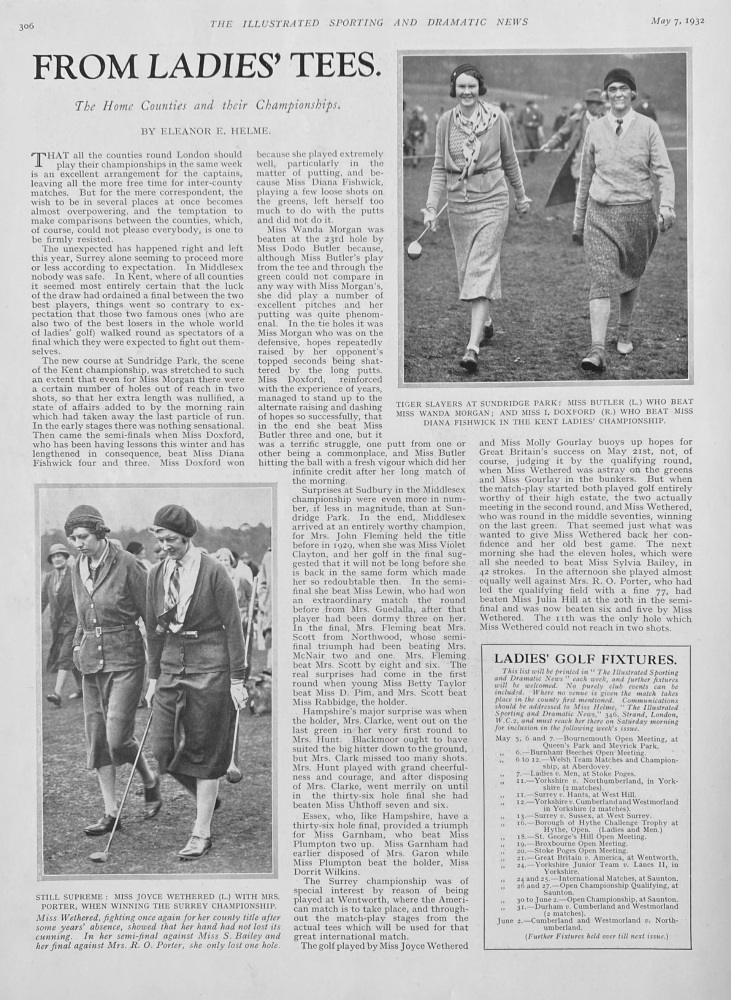 From Ladies Tees.  March 7th, 1932.  (Golf).