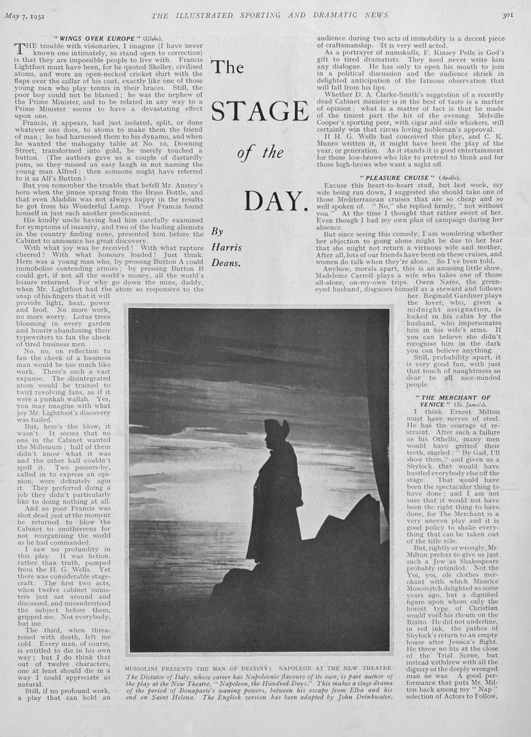 The Stage of the Day,  May 7th, 1932.