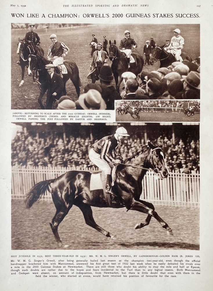 Won Like a Champion :   Orwell's 2000 Guineas Stakes Success.  1932.