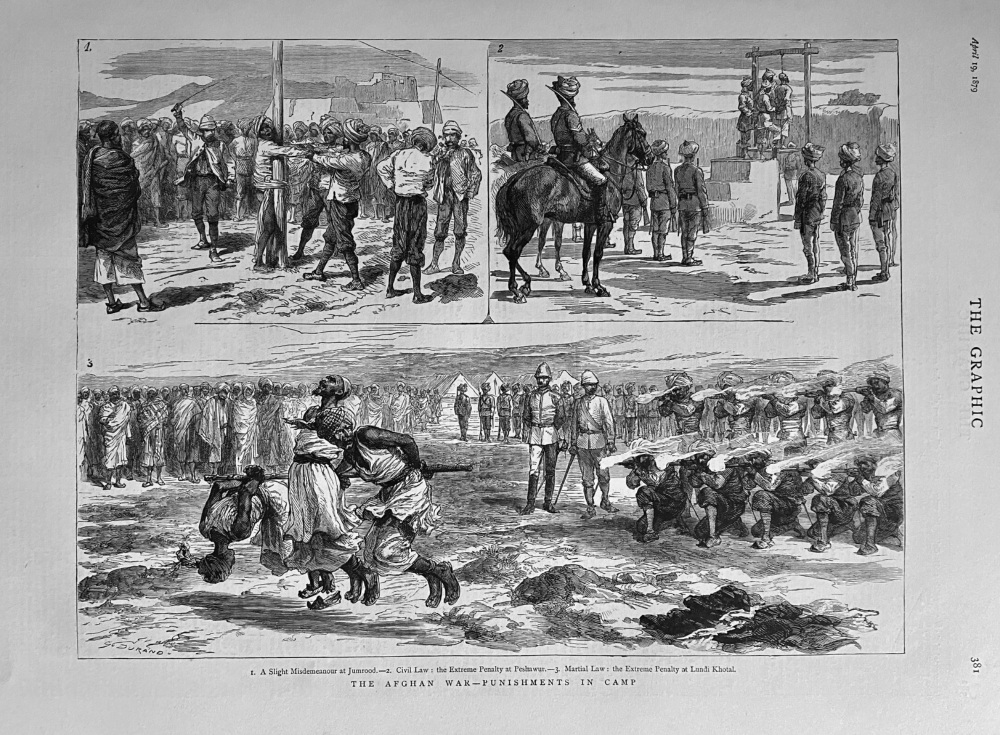 The Afghan War - Punishments in Camp.  1879.