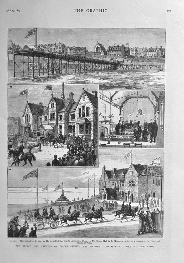 The Prince and Princess of Wales Opening the Memorial Convalescent Home at Hunstanton.  1879.