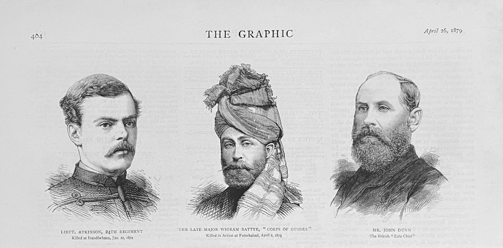 The Late Major Wigram Battye,"Corps of Guides" :  Killed in Actionon, April 1879.