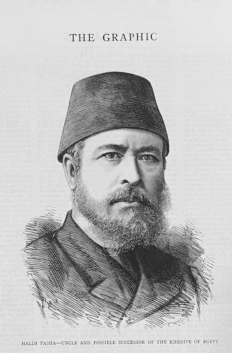 Halim Pasha - Uncle and Possible Successor of the Khedive of Egypt.  1879.