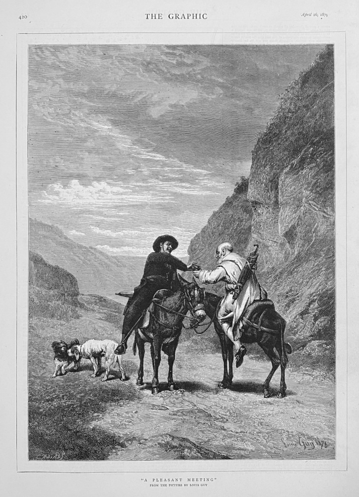 "A Pleasant Meeting" (From the Picture by Louis Guy.)  1879.