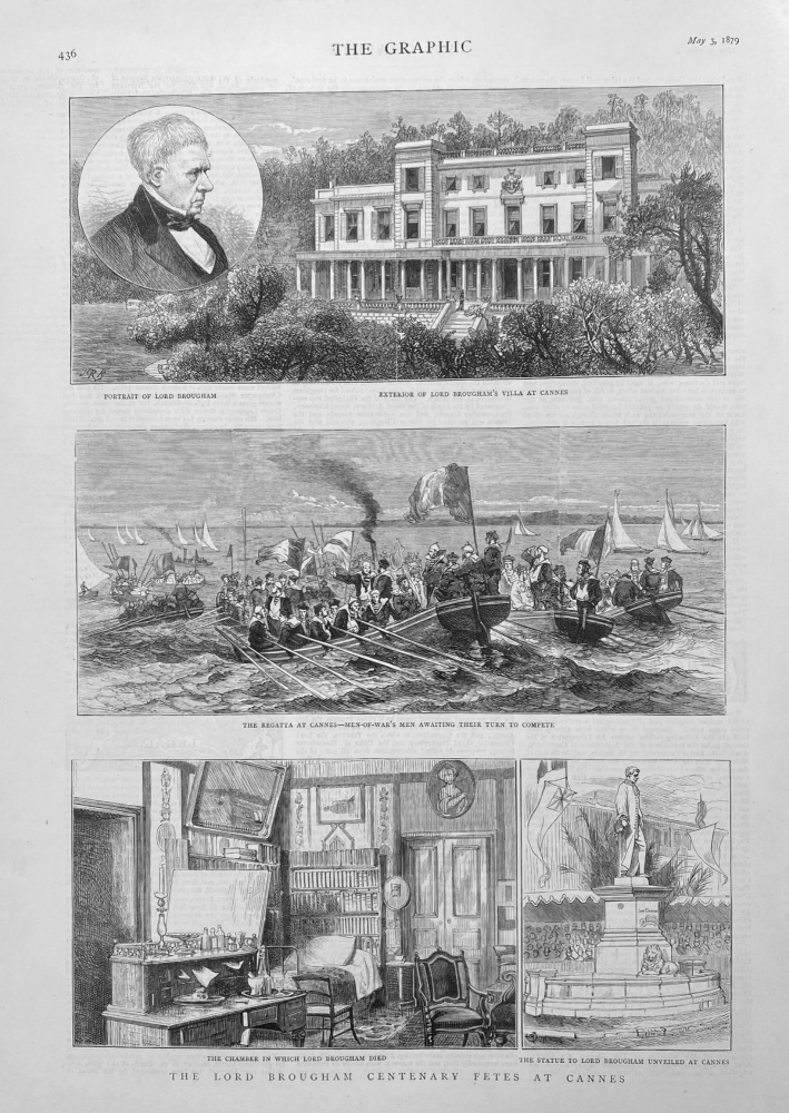 The Lord Brougham Centenary Fetes at Cannes.  1879.