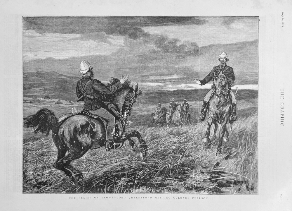 The Relief of Ekowe - Lord Chelmsford Meeting Colonel Pearson.  1879.