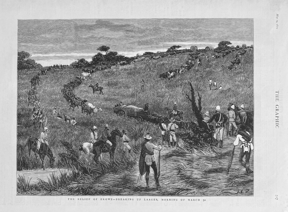 The Relief of Ekowe - Breaking up Laager,  Morning of March 30th, 1879.