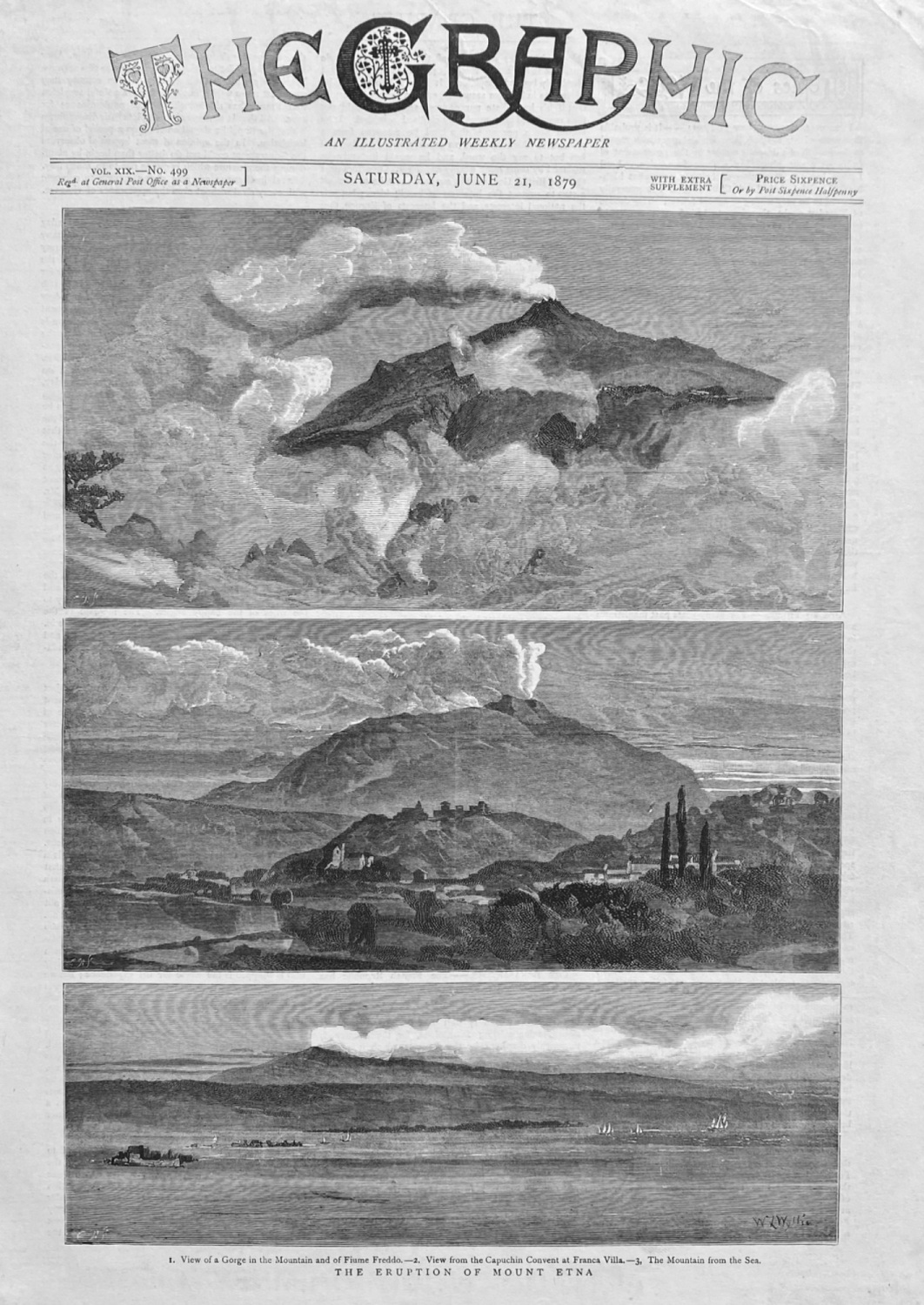 The Eruption of Mount Etna.  1879.