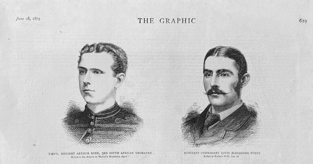 Lieut. Herbert Arthur Reed, 3rd, South African Yeomanry  &  Assistant Commissary Louis Alexander Byrne.  1879.