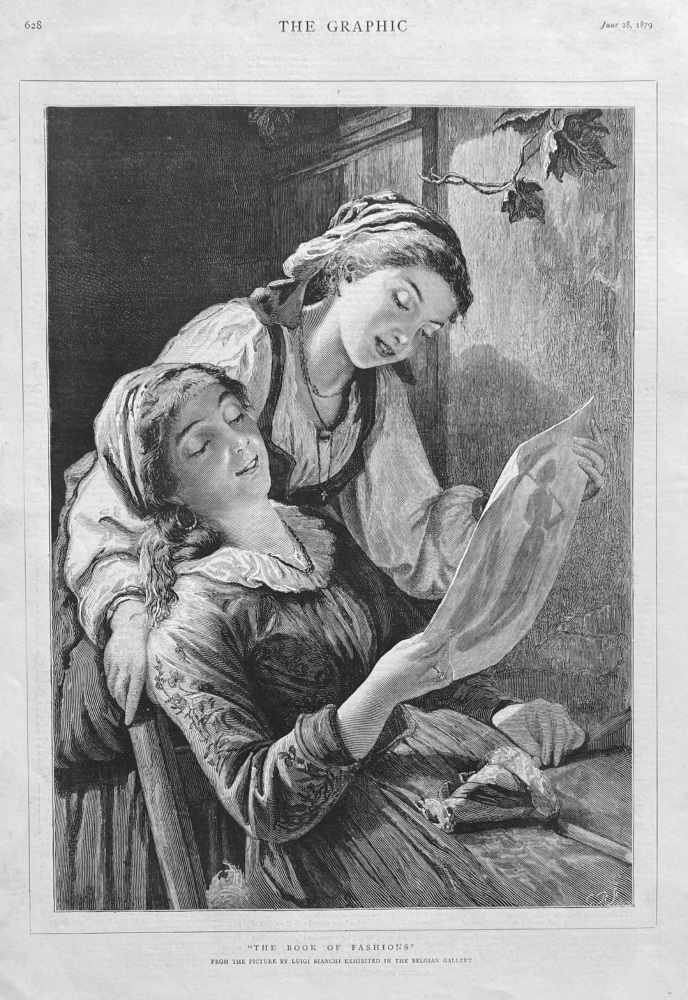 "The Book of Fashions". (From the Picture by Luigi Bianchi.)  1879.