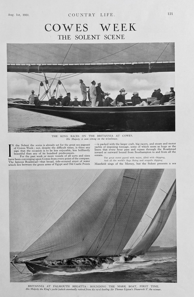 Cowes Week - The Solent Scene - 1931