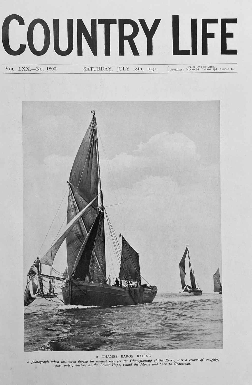 A Thames Barge Racing - 1931