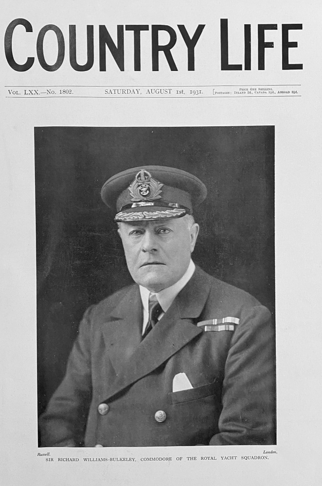 Sir Richard Williams-Bulkeley - 1931