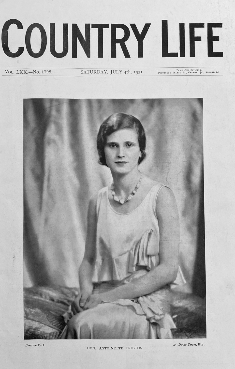 Hon Antoinette Preston - 1931