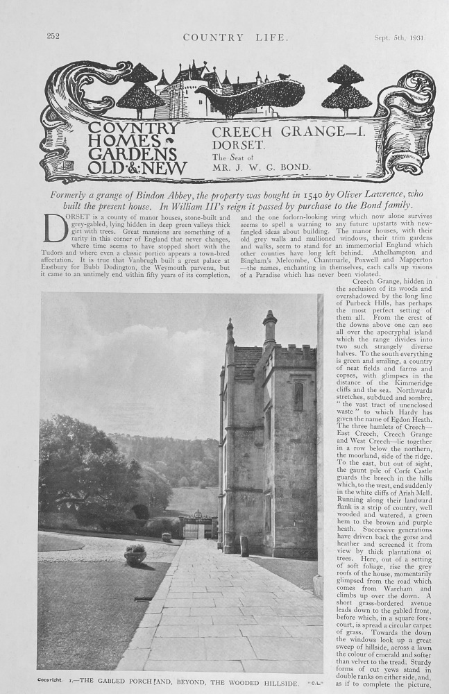 Creech Grange, Dorset - 1931