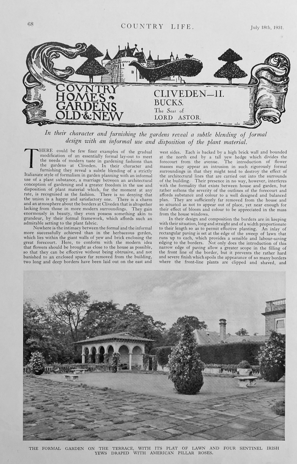 Cliveden - Part II - 1931