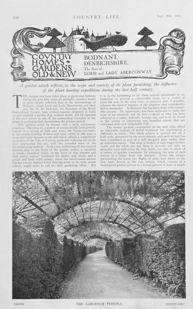 Bodnant, Denbighshire - 1931