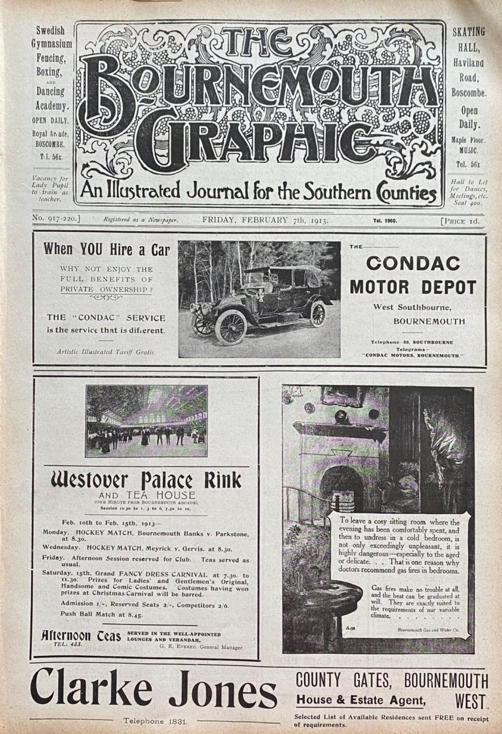 The Bournemouth Graphic,  February 7th, 1913.