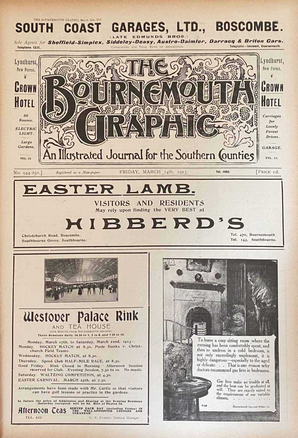 The Bournemouth Graphic,  March 14th, 1913.