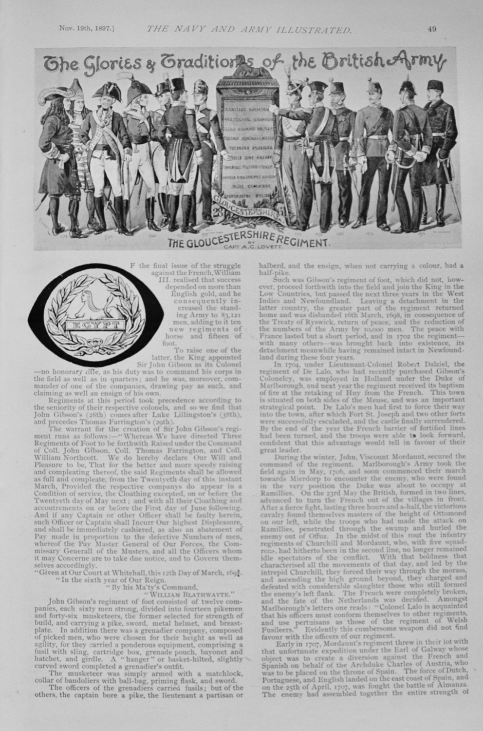 The Glories & Traditions of the British Army - November 19, 1897