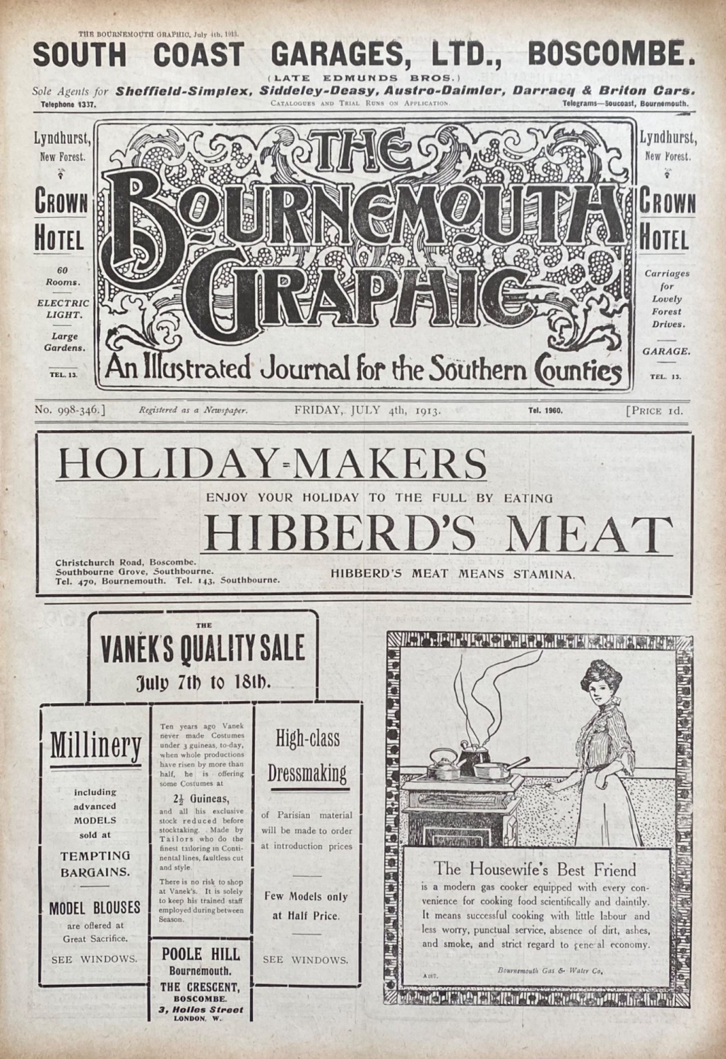 The Bournemouth Graphic.  July 4th, 1913.