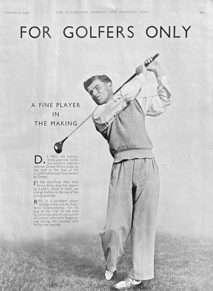 D J Rees - Golfer - 1936