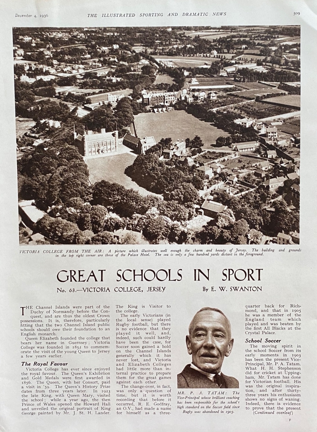Great Schools in Sport - Victoria College, Jersey - 1936