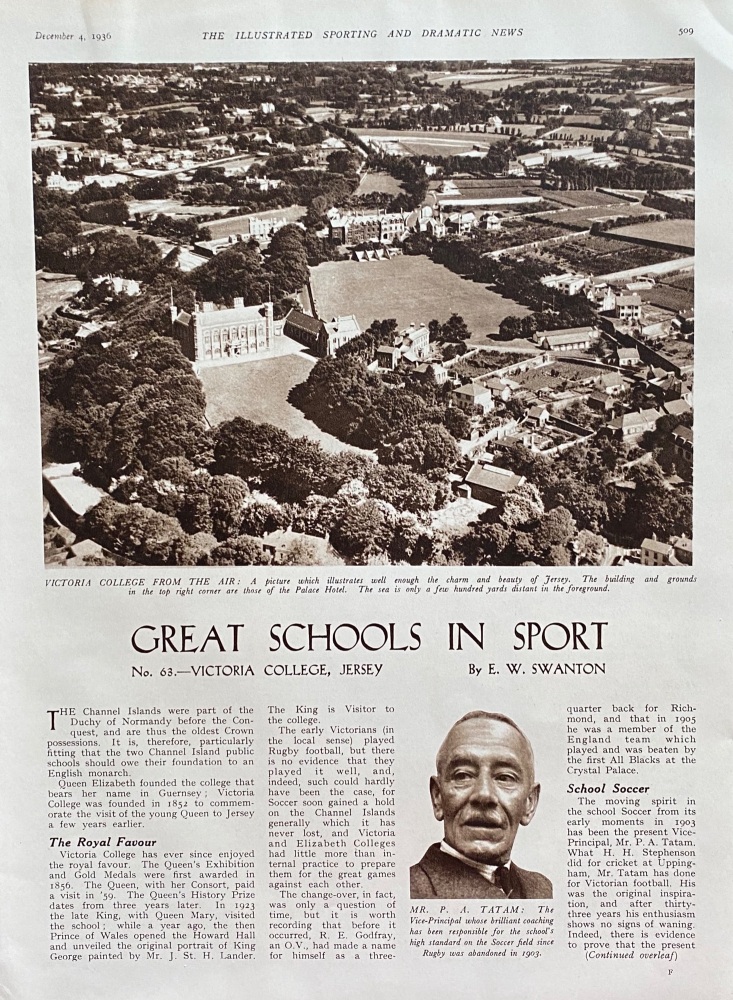 Great Schools in Sport - Victoria College, Jersey - 1936