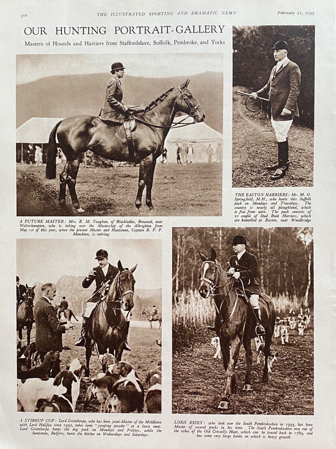 Masters of Hounds and Harriers - Portraits - 1935