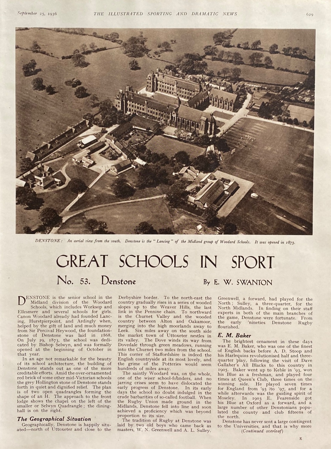 Great Schools in Sport - Denstone - 1936