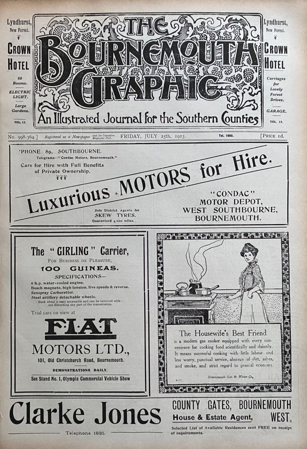 The Bournemouth Graphic.  July 25th, 1913.