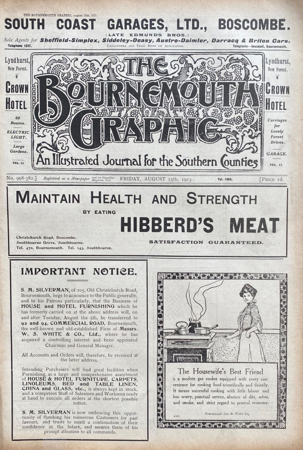 The Bournemouth Graphic.  August 15th, 1913.