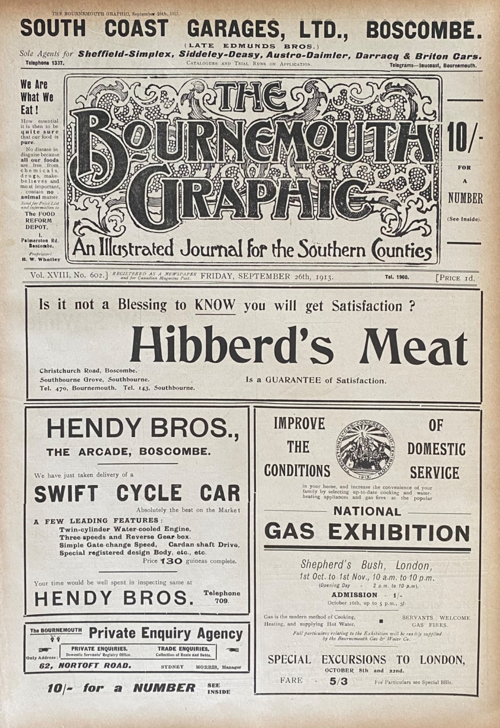 The Bournemouth Graphic.  September 26th, 1913.