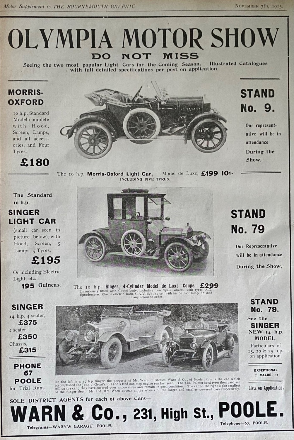 Warn & Co.,  231,  High Street.,  Poole.  1913.