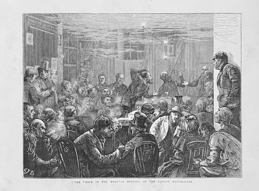 The "Hole in the Wall"- A Meeting of the London Republicans.  1872.