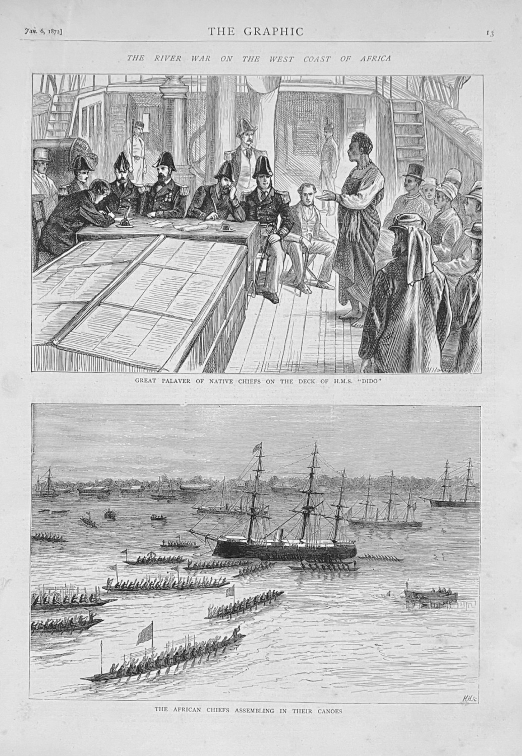 The River War on the West Coast of Africa.  1872.