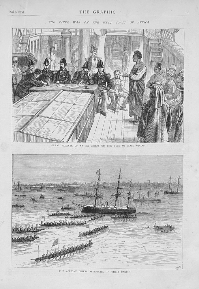 The River War on the West Coast of Africa.  1872.