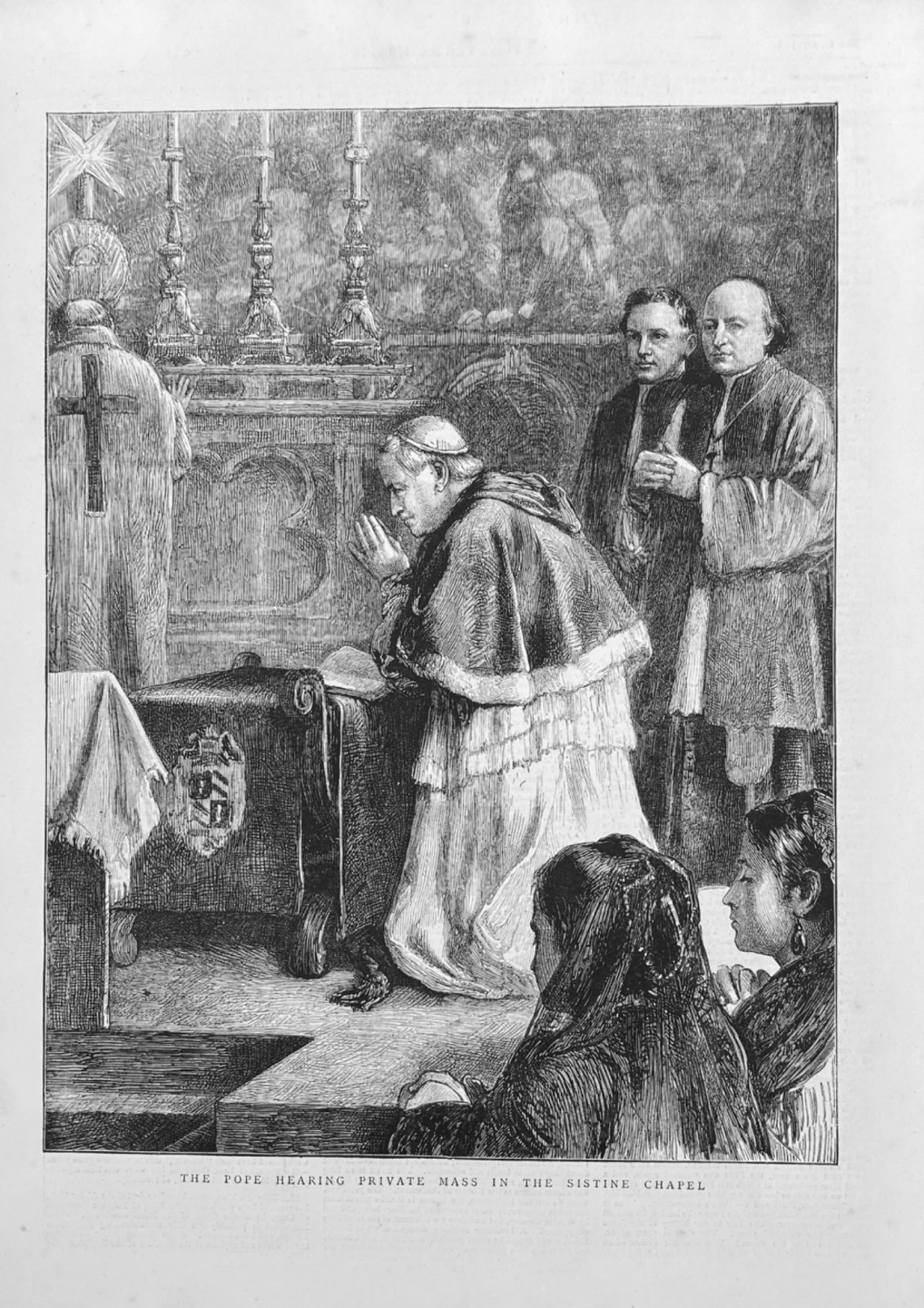 The Pope Hearing Private Mass in the Sistine Chapel. 1872.