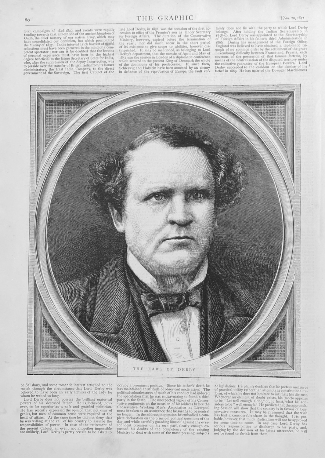 The Earl of Derby.  1872.