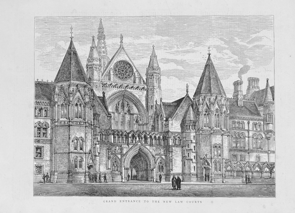 Grand Entrance to the New Law Courts.  1872.
