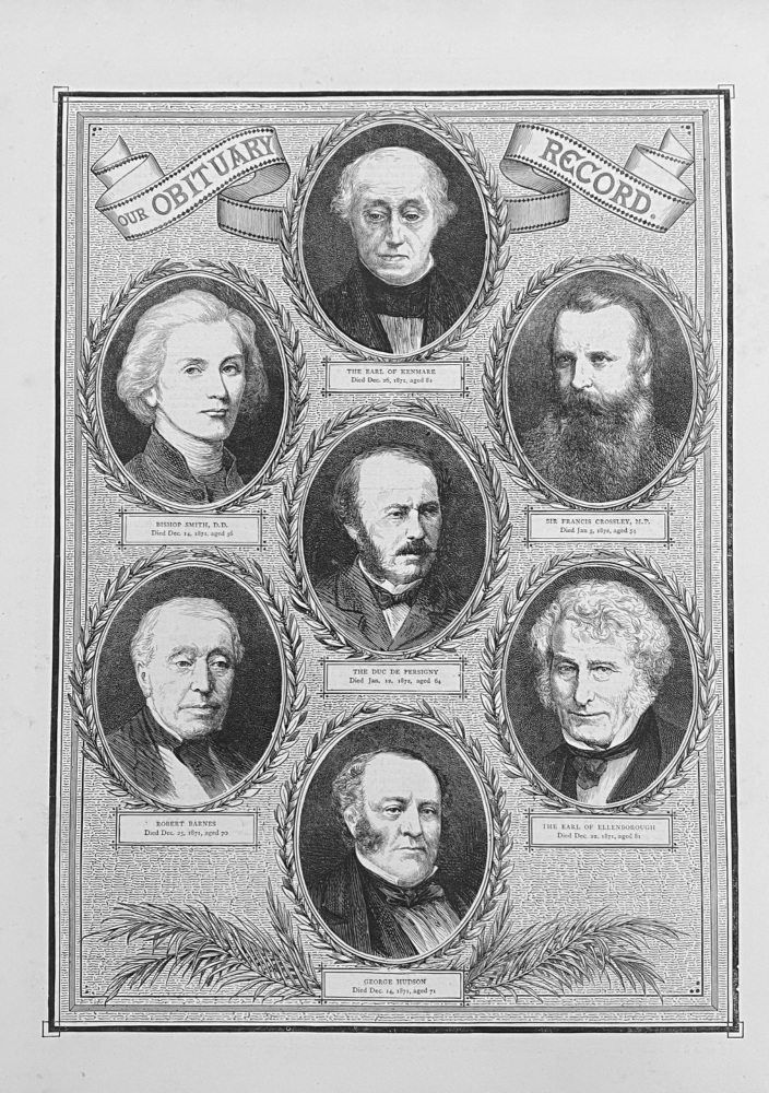 Our Obituary Record.  1872.  (Portraits).