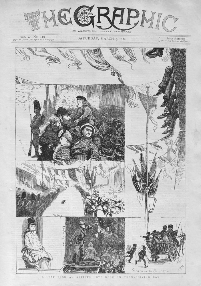 A Leaf from an artist's Note Book on Thanksgiving Day.  1872.