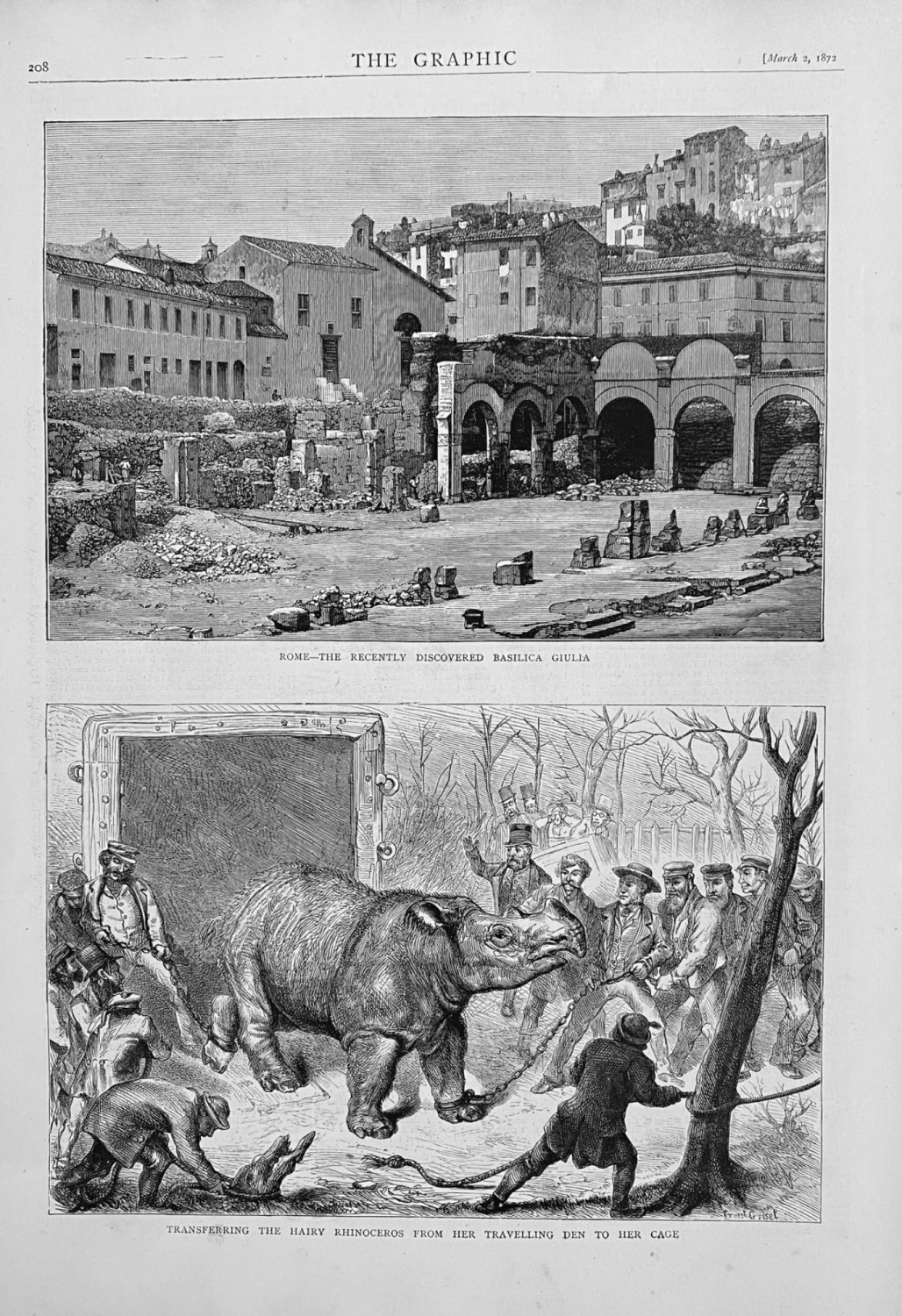 Rome.- The Recently Discovered Basilica Giulia.  1872.