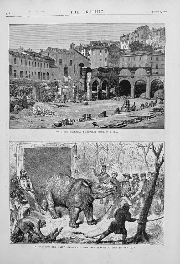 Rome.- The Recently Discovered Basilica Giulia.  1872.