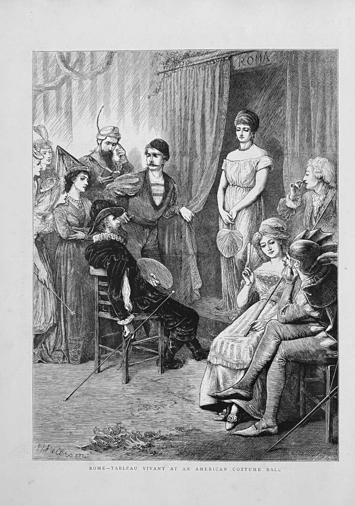 Rome- Tableau Vivant at an American Costume Ball.  1872.