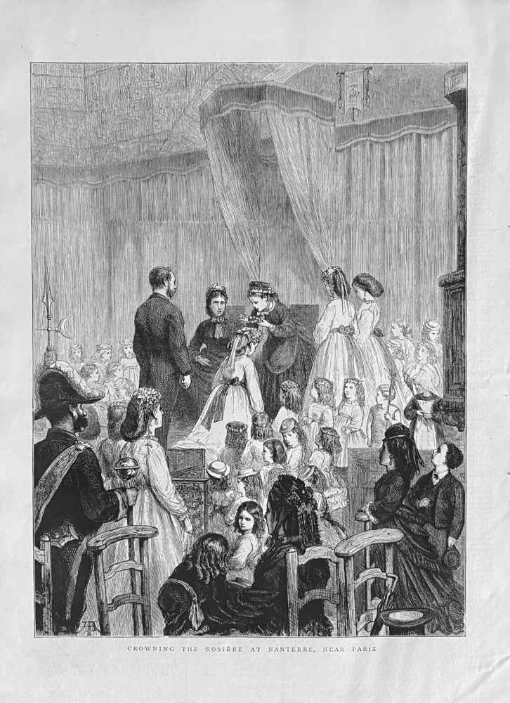 Crowning the Rosiere at Nanterre, near Paris.  1872.